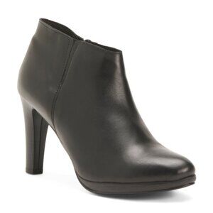 NEW  RIZZOLI Leather Ankle Heeled Booties With Lateral Zipper black 269tn
